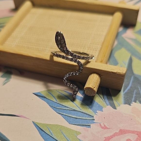 Elegant Silver Snake Ring - Picture 1 of 3